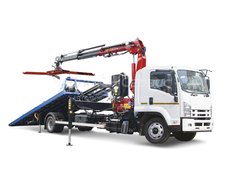 Эвакуатор ISUZU FORWARD 12.0 (FSR90) со сдвижной платформой и КМУ Чайка NR816T 2S