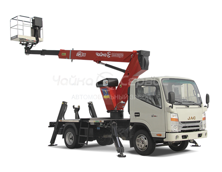 Автогидроподъёмник телескопический (стрела за кабиной) JAC N56 с АГП Чайка T318