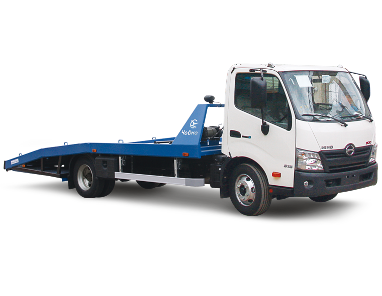 Эвакуатор HINO 300 с ломаной платформой