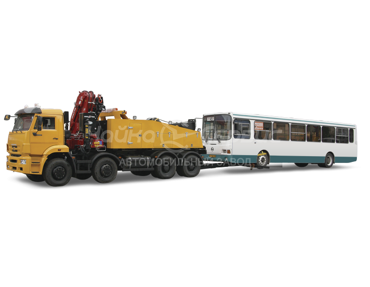 Эвакуатор КАМАЗ-65201 c частичной погрузкой и КМУ Чайка NR 936 2s
