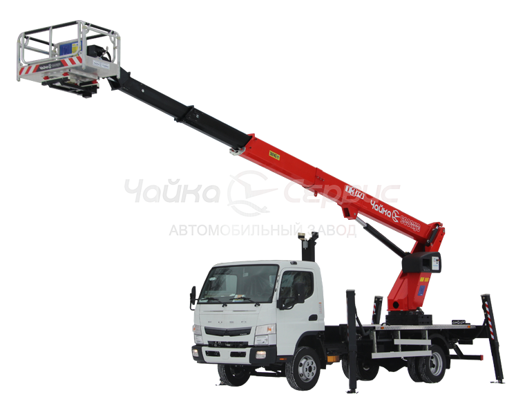 Автогидроподъёмник телескопический (стрела над кабиной) Mitsubishi Fuso FE 85DG с АГП Чайка T320
