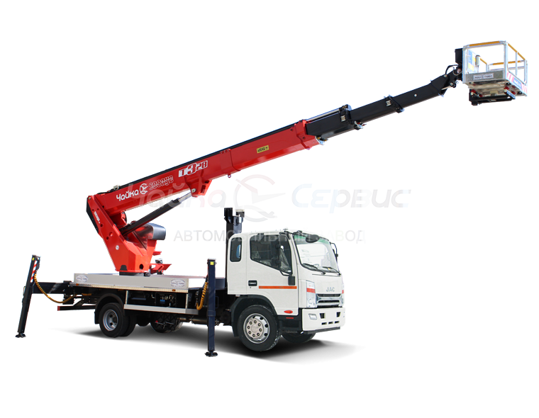 Автогидроподъёмник телескопический (стрела над кабиной) JAC N120 с АГП Чайка TR322/328