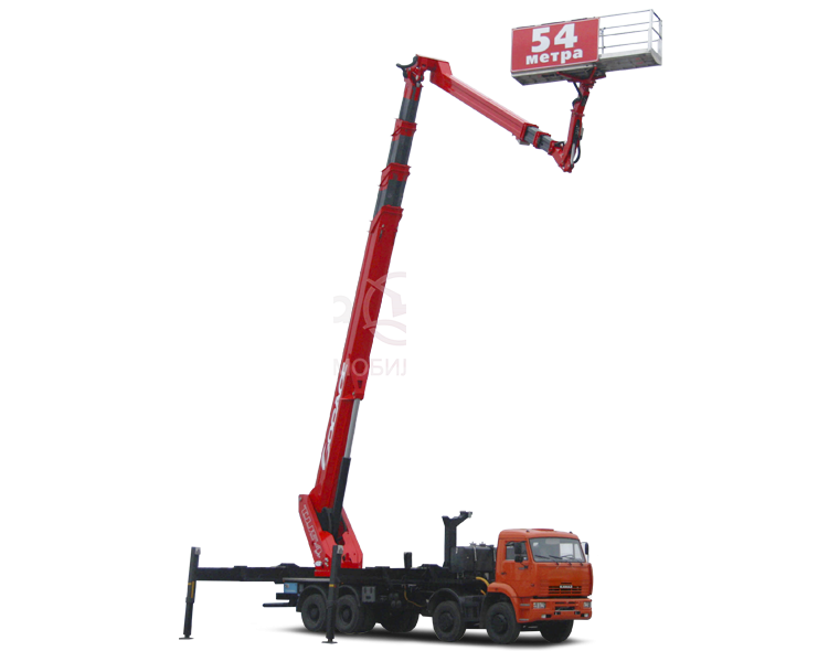Автогидроподъёмник телескопический с гуськом КАМАЗ-65201 и АГП Чайка TJJ54
