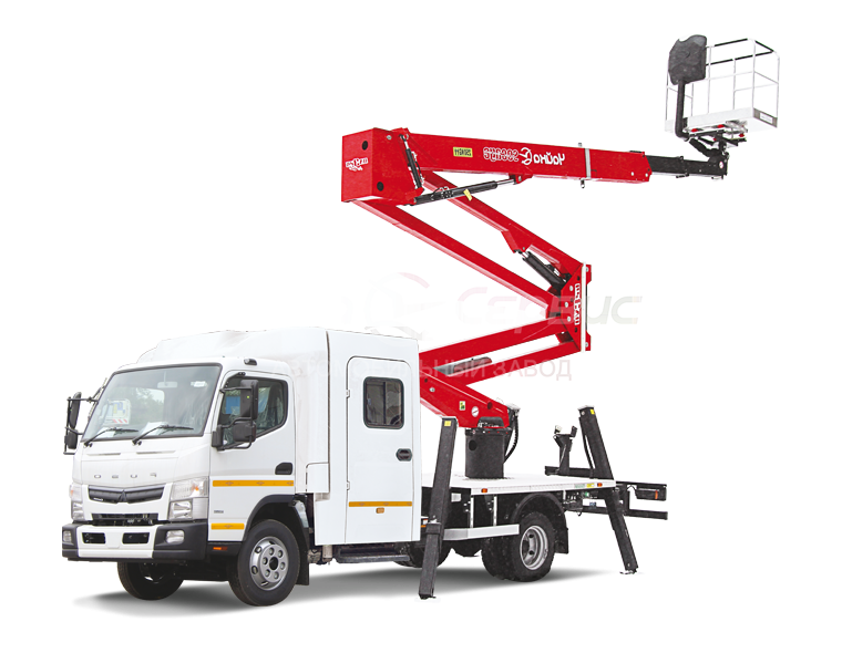 Автогидроподъёмник комбинированный телескопический Mitsubishi Fuso c 7-местной двухрядной кабиной "Тайга"