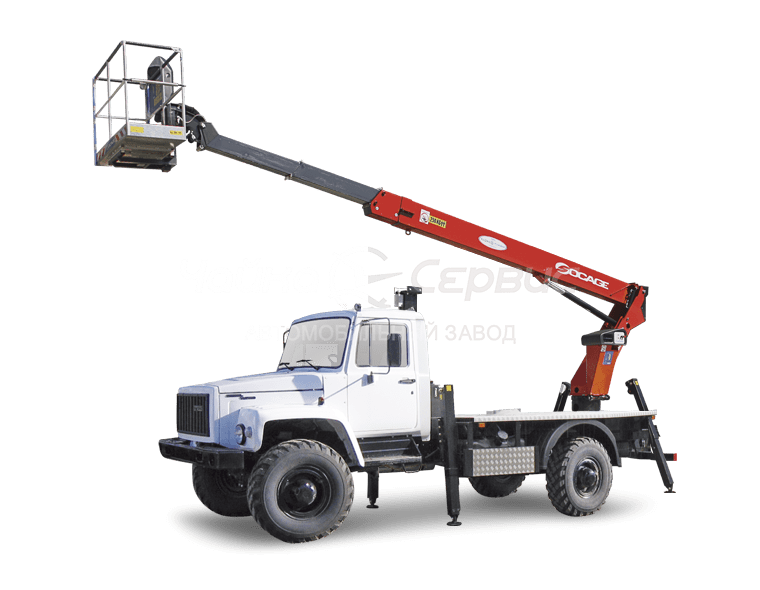 Автогидроподъёмник телескопический (стрела над кабиной) ГАЗ-33088 «Садко» с АГП Чайка
