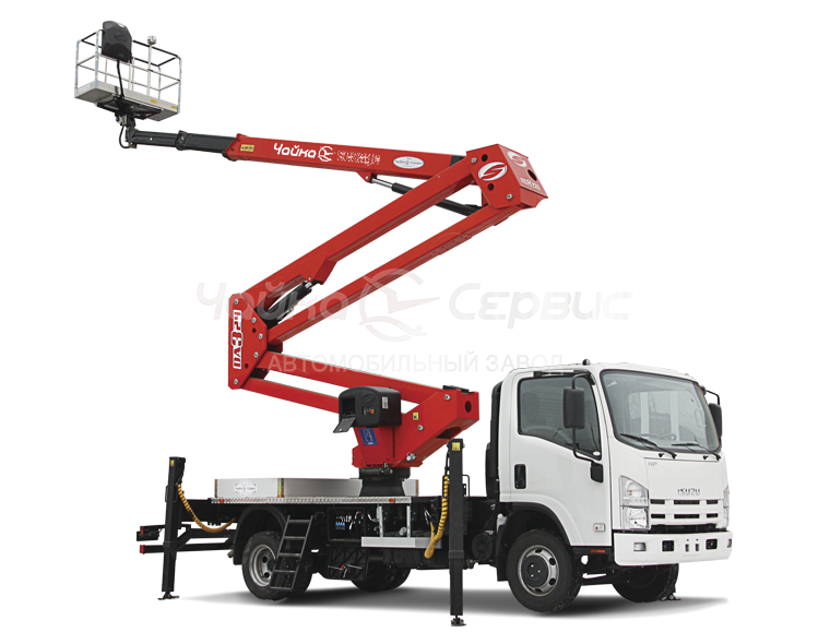 Автогидроподъёмник комбинированный телескопический ISUZU NMR85H c АГП Чайка TR-424