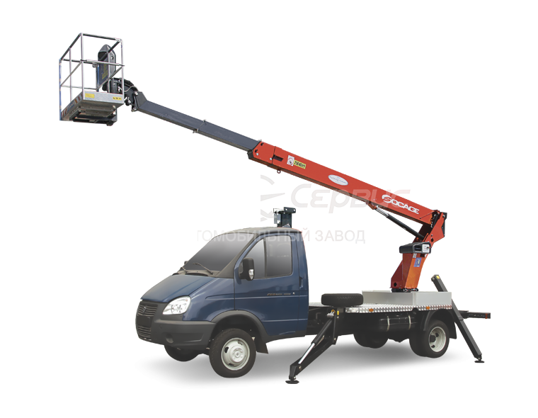Автогидроподъёмник телескопический (стрела над кабиной) ГАЗ-3302 с АГП Чайка