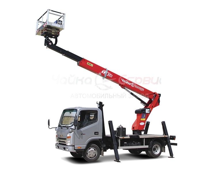 Автогидроподъёмник телескопический (стрела над кабиной) JAC N56 с АГП Чайка T318NEW