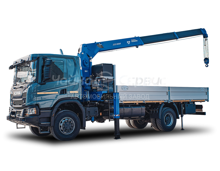 Кран-манипулятор Scania P380 с КМУ Чайка-Tadano
