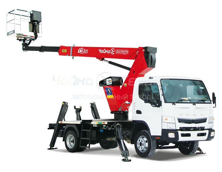 Автогидроподъёмник телескопический (стрела за кабиной) Mitsubishi Fuso FE85DG с АГП Чайка Т318