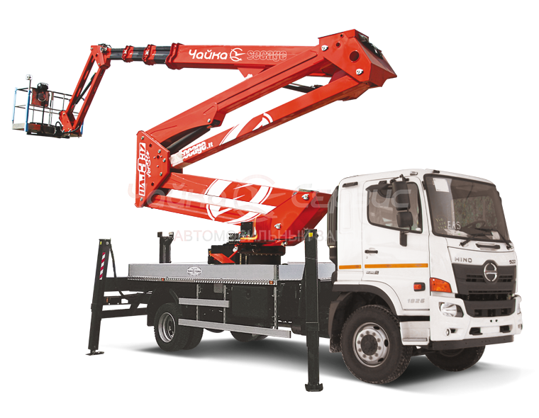 Автогидроподъёмник комбинированный телескопический HINO 500GH с АГП Чайка TR-437