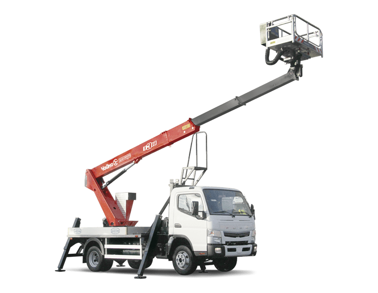 Автогидроподъёмник телескопический (стрела над кабиной) Mitsubishi Fuso FE 85DG с АГП Чайка