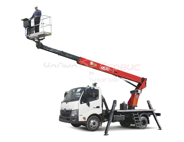 Автогидроподъёмник телескопический (стрела над кабиной) HINO 300 (640) с АГП Чайка TR318