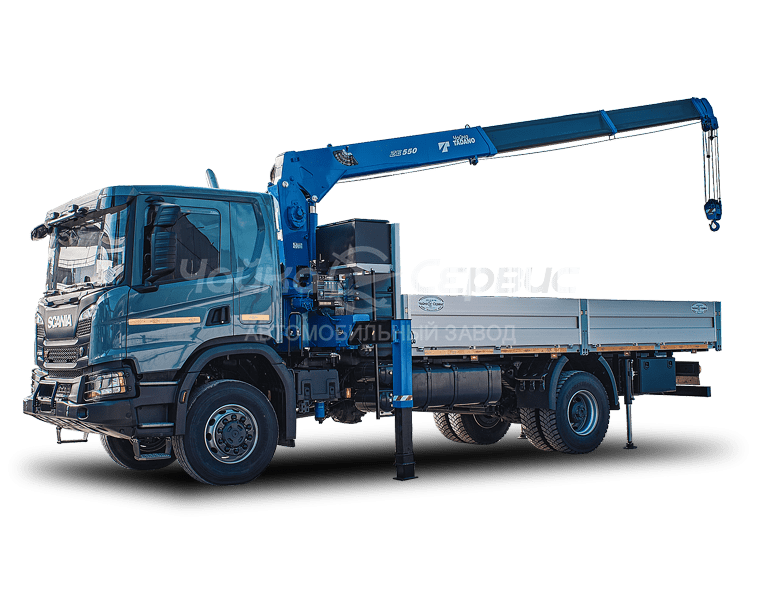 Кран-манипулятор Scania P380 с КМУ Чайка-Tadano