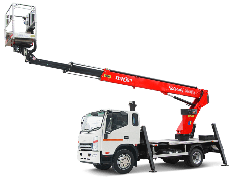 Автогидроподъёмник телескопический (стрела над кабиной) JAC N120 с АГП Чайка TR318