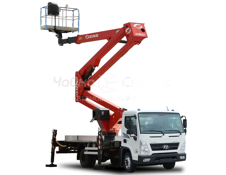 Автогидроподъёмник комбинированный телескопический Hyundai Mighty с АГП Чайка TR-428