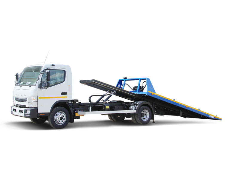 Эвакуатор Mitsubishi Fuso FE85D со сдвижной платформой