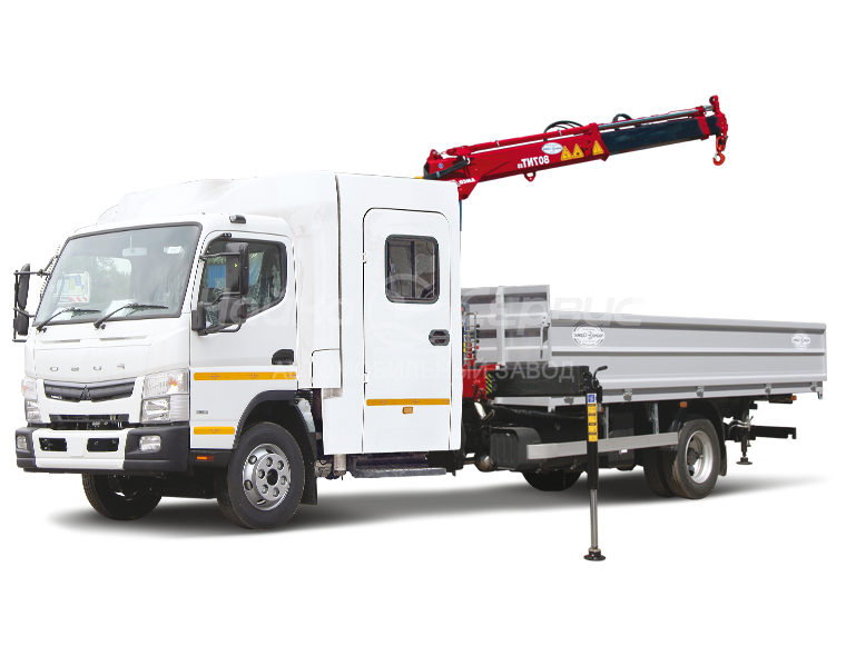 Кран-манипулятор Mitsubishi Fuso c 7-местной двухрядной кабиной "Тайга" и КМУ Чайка NR