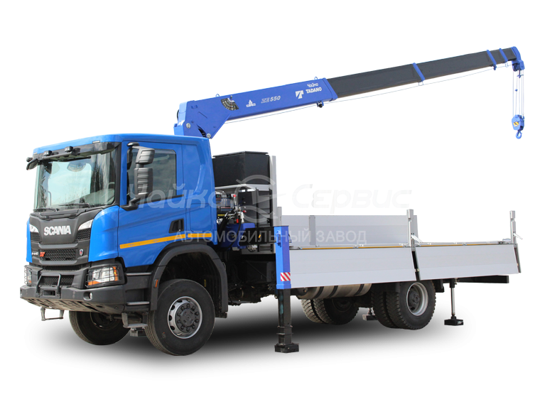 Кран-манипулятор Scania P440 с КМУ Чайка-Tadano