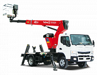 Автогидроподъёмник телескопический (стрела за кабиной) Mitsubishi Fuso FE85DG с АГП Чайка Т318