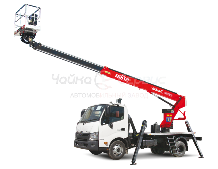 Автогидроподъёмник телескопический (стрела над кабиной) HINO 300 с АГП Чайка TR315