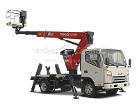 Автогидроподъёмник телескопический (стрела за кабиной) JAC N56 с АГП Чайка T318