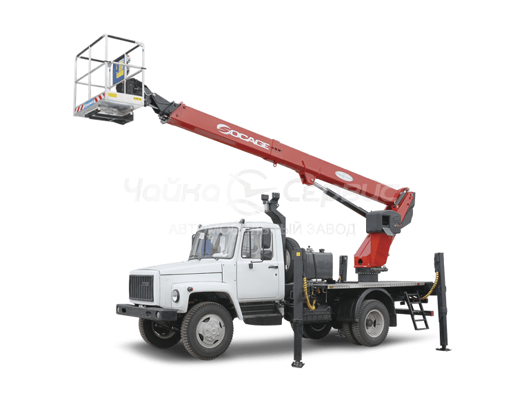 Автогидроподъёмник телескопический (стрела над кабиной) ГАЗ-3309 с АГП Чайка