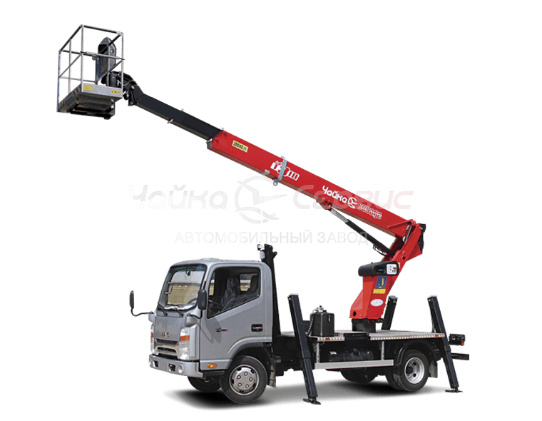 Автогидроподъёмник телескопический (стрела над кабиной) JAC N80 с АГП Чайка T320