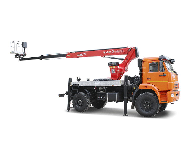 Автогидроподъёмник телескопический (стрела за кабиной) КАМАЗ-43502 c АГП Чайка TR315/318/320