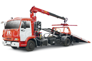 Эвакуатор КАМАЗ-4308 с краном-манипулятором и сдвижной платформой