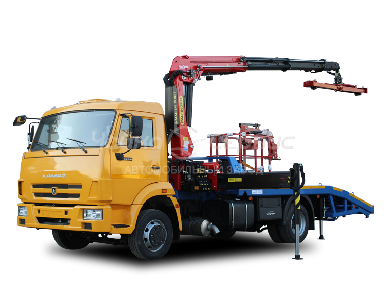 Эвакуатор КАМАЗ-4308 с ломаной платформой с КМУ Palfinger Inman IM 150T