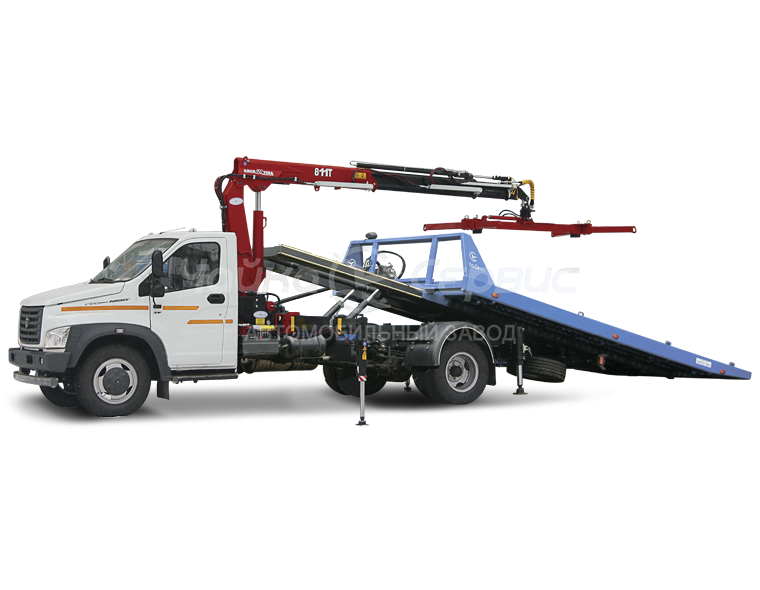 Эвакуатор ГАЗ-C41R13 Газон Next City с краном-манипулятором и сдвижной платформой
