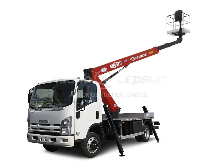 Автогидроподъёмник телескопический (стрела за кабиной) ISUZU ELF 7.5 (NPR75L) T315, T318