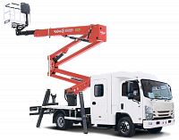 Автогидроподъёмник комбинированный телескопический ISUZU NPR75 c 7-ми местной двухрядной кабиной "Тайга"
