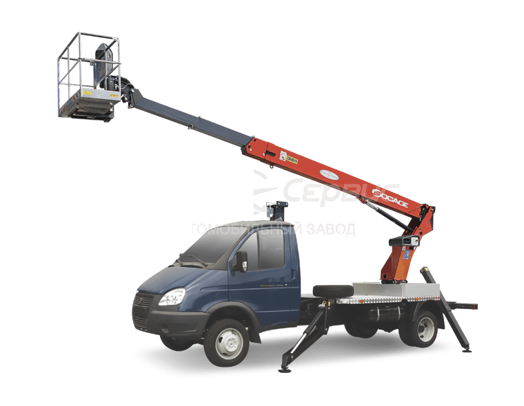 Автогидроподъёмник телескопический (стрела над кабиной) ГАЗ-3302 с АГП Чайка