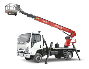 Автогидроподъёмник телескопический (стрела над кабиной) ISUZU ELF 7.5 (NPR75) c АГП Чайка TR315/318/320