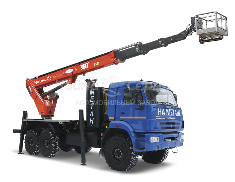 Автогидроподъёмник на газомоторных шасси КАМАЗ-43114 с АГП Чайка TR328