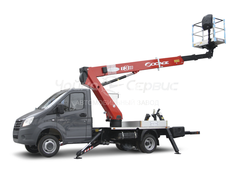 Автогидроподъёмник телескопический (стрела за кабиной) ГАЗ-А21R22 NEXT с АГП Чайка T318, T315