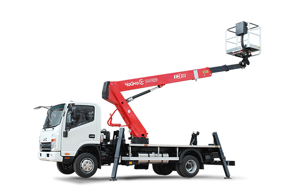 Автогидроподъёмник телескопический (стрела за кабиной) JAC N90 с АГП Чайка TRL318