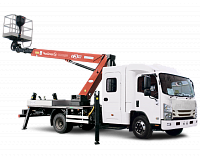 Автогидроподъёмник телескопический (стрела за кабиной) ISUZU NPR75 c 7-местной двухрядной кабиной "Тайга"