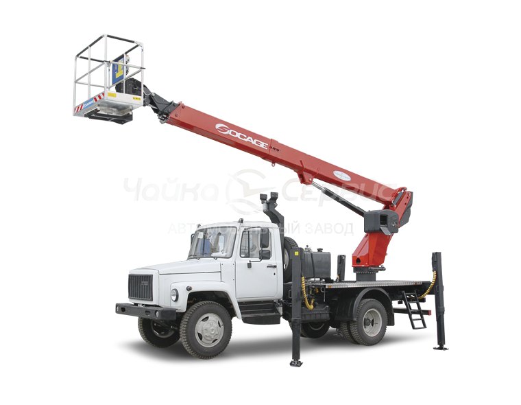 Автогидроподъёмник телескопический (стрела над кабиной) ГАЗ-3309 с АГП Чайка