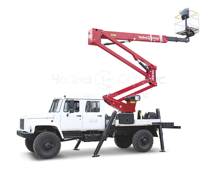 Автогидроподъёмник комбинированный телескопический ГАЗ-33081 с двухрядной кабиной и АГП Чайка TR-424