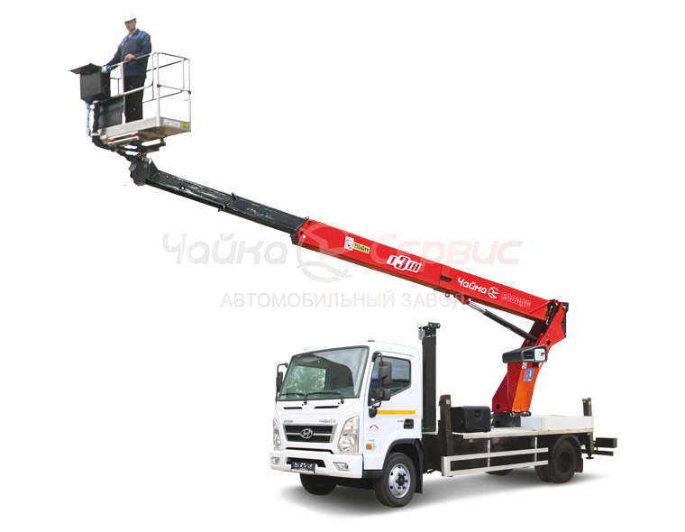 Автогидроподъёмник телескопический (стрела над кабиной) Hyundai Mighty c АГП Чайка